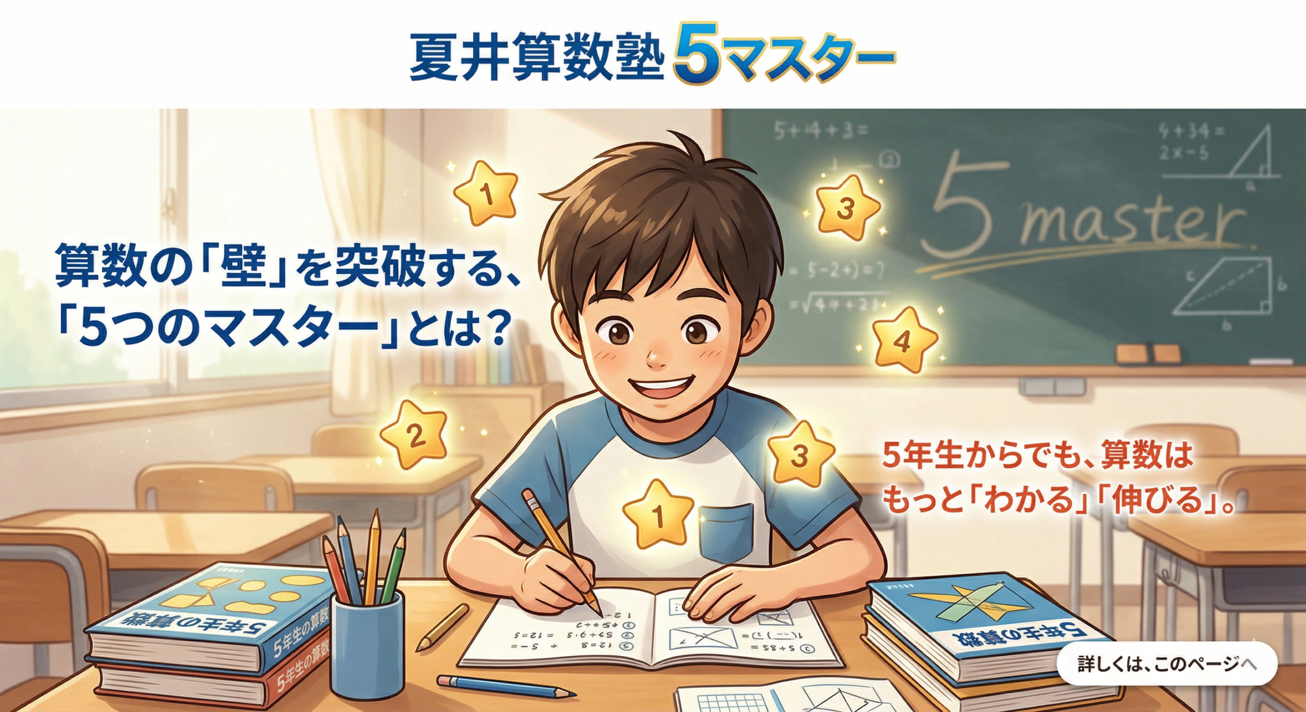 小5算数マスター講座｜小6前の図形場合の数速さ比を総復習案内
